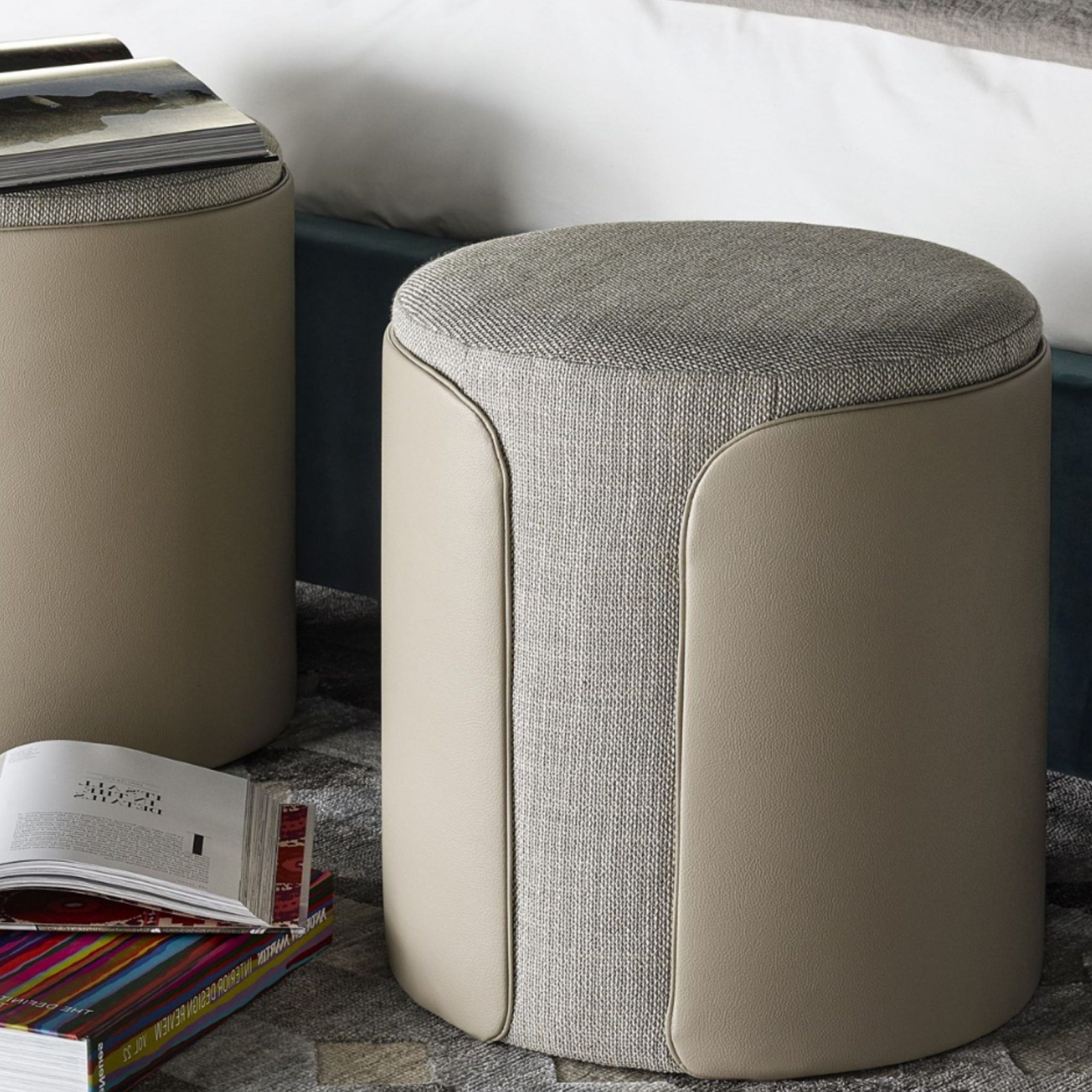 Invite Plush Texture To Living Spaces With The Camille Round Ottoman, A Intended For Well Liked Textured Green Round Pouf Ottomans (View 9 of 10)