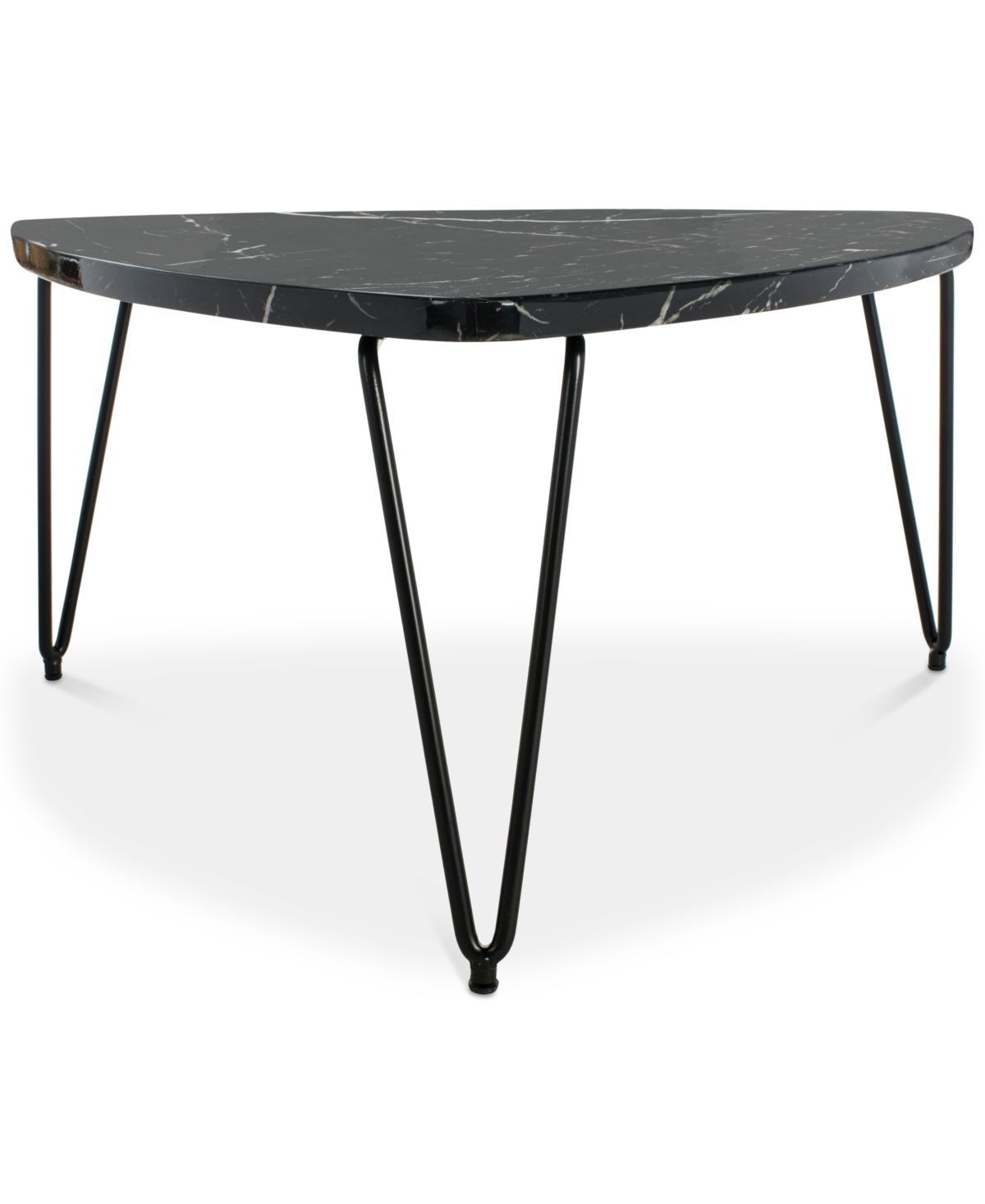 Jacky Triangle Coffee Table, Quick Ship – Black Marble In 2020 Throughout Newest Black Metal And Marble Coffee Tables (View 1 of 10)