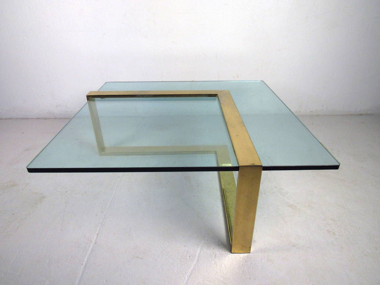 L Shaped Coffee Tables With Regard To Most Up To Date Brass L Shape Coffee Table With Glass Top At 1stdibs (View 10 of 10)