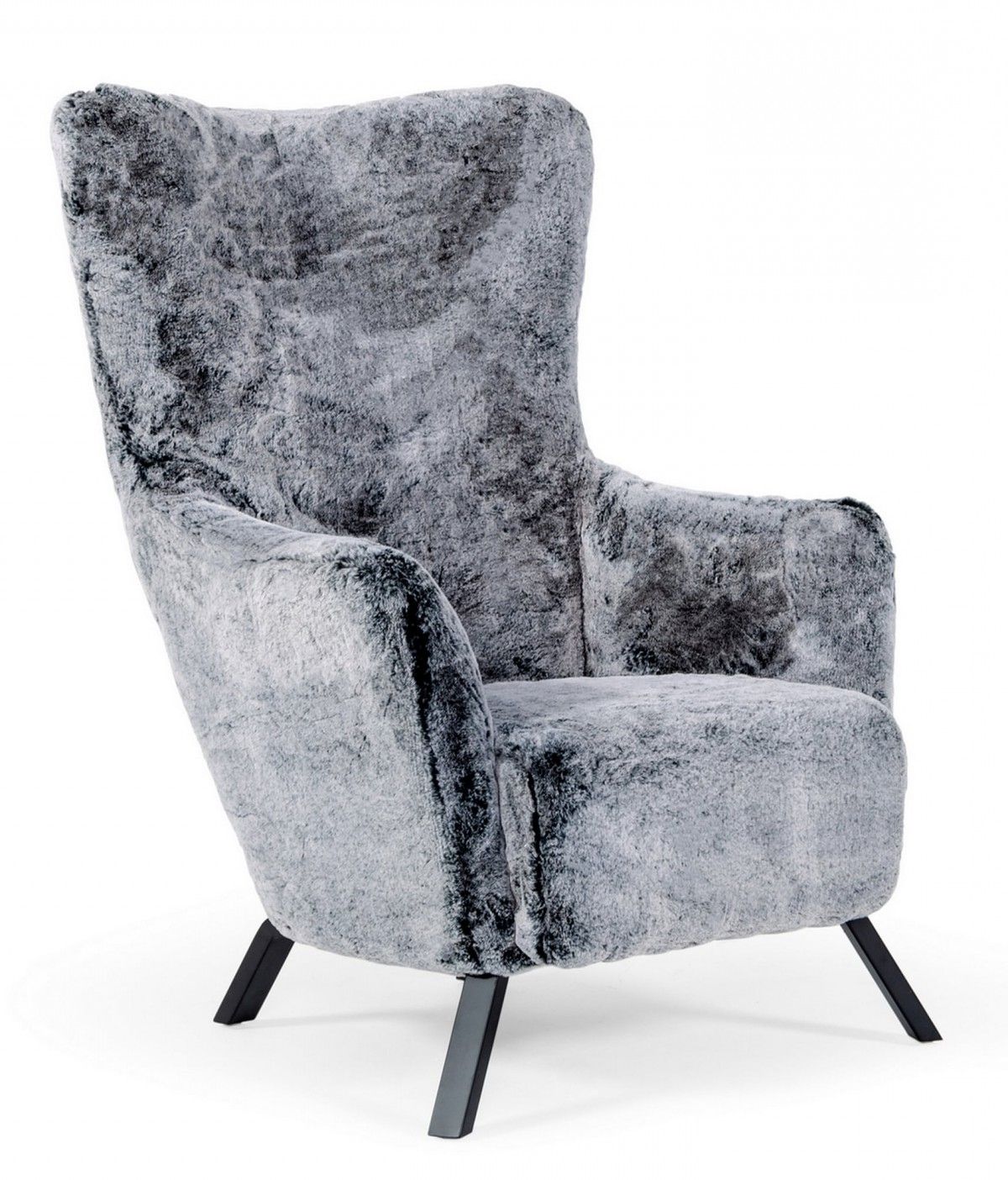 Lack Faux Fur Round Accent Stools With Storage Regarding Most Recent Modrest Findon – Glam Grey Faux Fur Accent Chair – Accent Chairs (View 2 of 10)