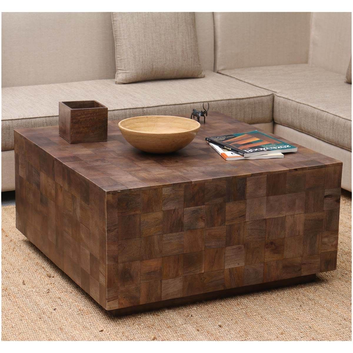 Large Modern Coffee Tables In Well Known Modern Rustic Furniture Solid Wood 36" Square Coffee Table (View 1 of 10)