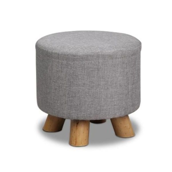 Latest Cream Linen And Fir Wood Round Ottomans For Linen Round Ottoman Use It As An Extra Seat, A Handy Footstool Or A (View 7 of 10)