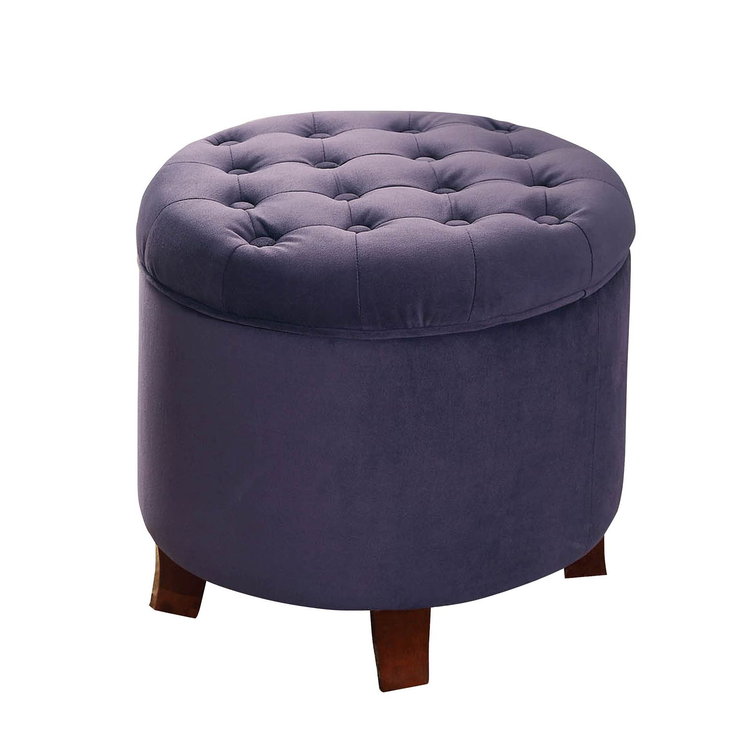 Latest Gray Velvet Tufted Storage Ottomans Throughout Purple Velvet Tufted Round Storage Ottoman – Pier1 Imports (View 3 of 10)