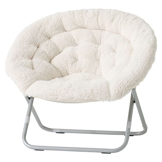 Latest Ivory Sherpa Faux Fur Hang A Round Chair (View 3 of 10)