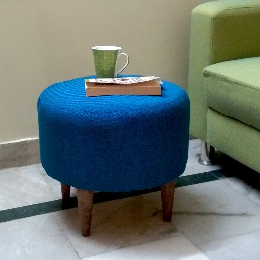 Latest Myindianbrand Ottoman Pouffe Stool For Living Room (blue, Standard, 6 Throughout Blue Slate Jute Pouf Ottomans (View 2 of 10)