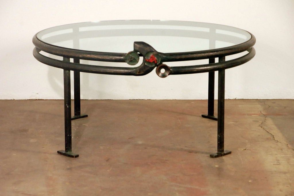 Latest Round Iron Coffee Tables Inside One Of A Kind Wrought Iron Round Coffee Table At 1stdibs (View 3 of 10)