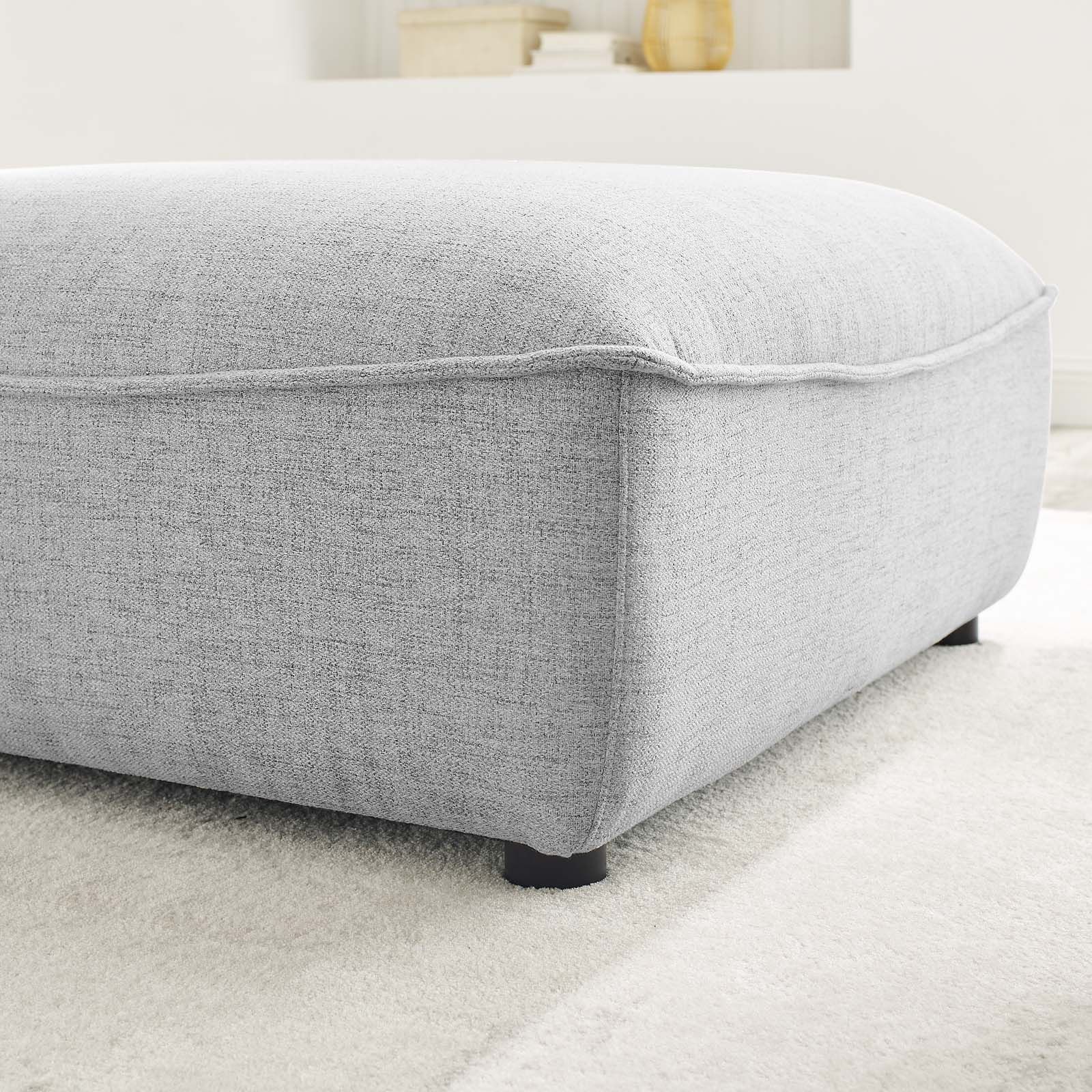 Light Gray Cylinder Pouf Ottomans With Well Known Comprise Sectional Sofa Ottoman Light Gray (View 2 of 10)