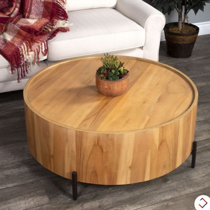 Light Natural Drum Coffee Tables With Best And Newest Butler Specialty Tori Natural Wood Coffee Table In  (View 10 of 10)
