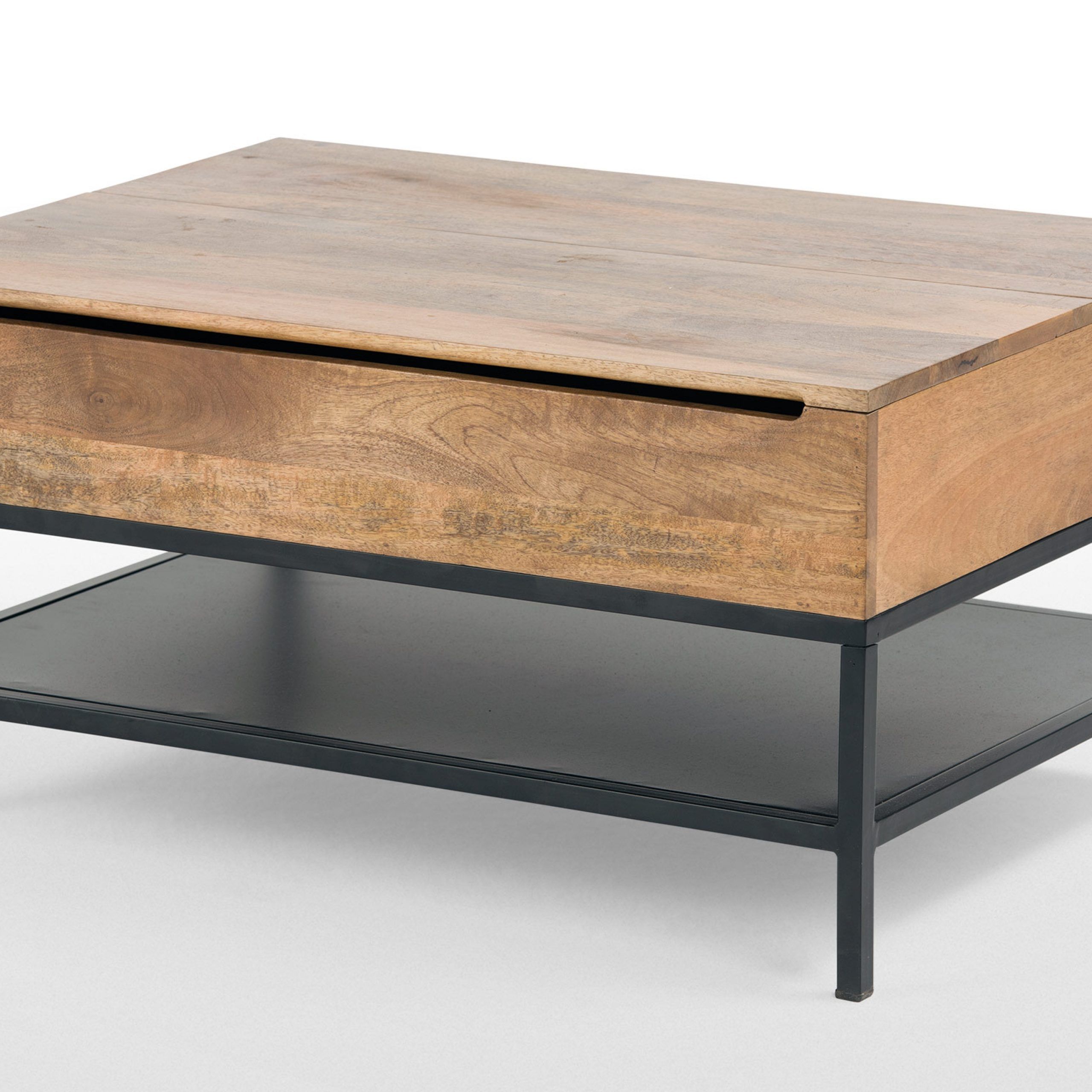 Lomond Lift Top Coffee Table With Storage, Mango Wood And Black (View 7 of 10)