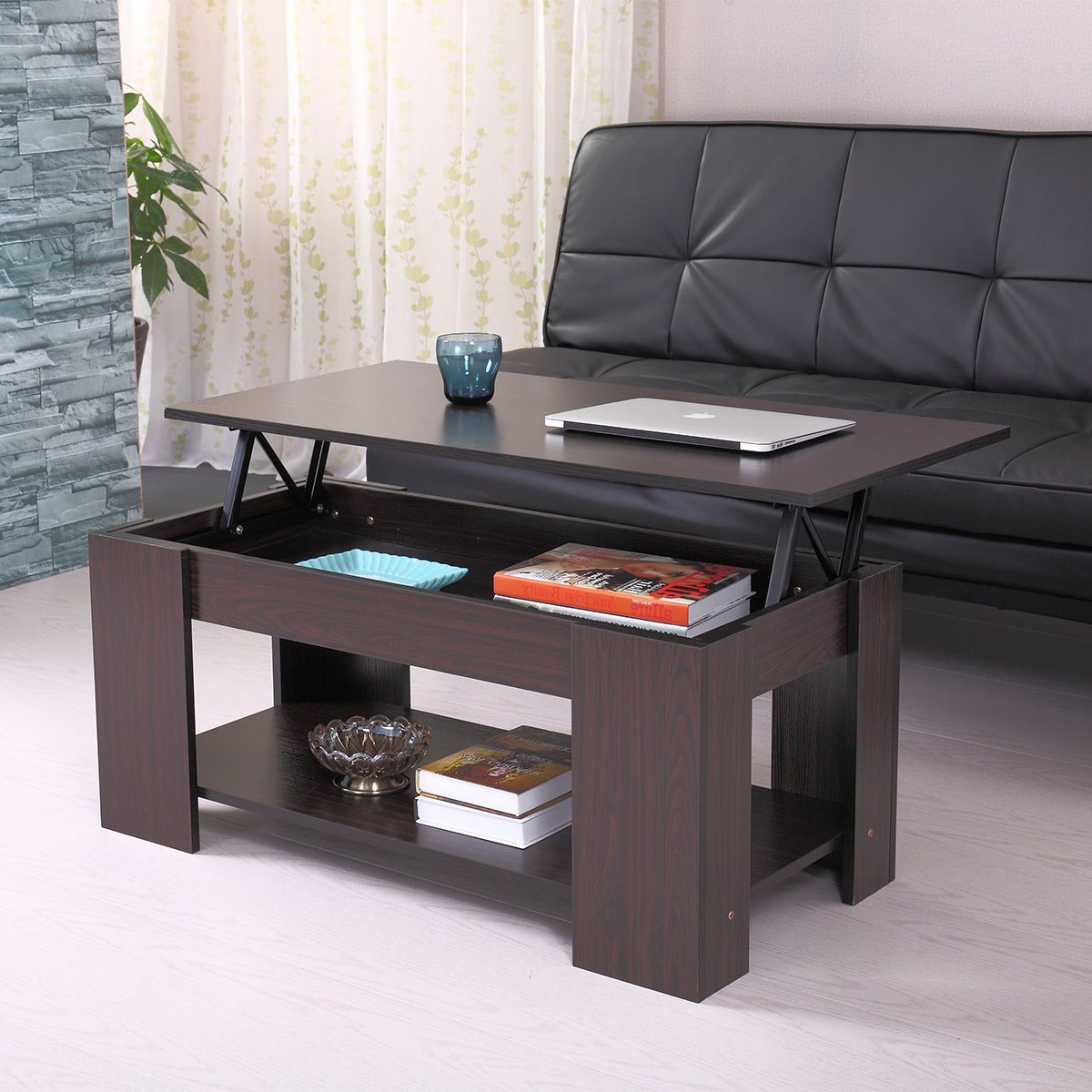Lowestbest Lift Top Coffee Table, Walnut Coffee Table With Storage In Favorite Espresso Wood Storage Coffee Tables (View 7 of 10)