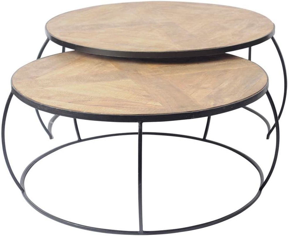 Matte Black Coffee Tables For Well Known Amazon: Mercana Furniture & Decor Clapp Ii Nested Coffee Tables,  (View 8 of 10)