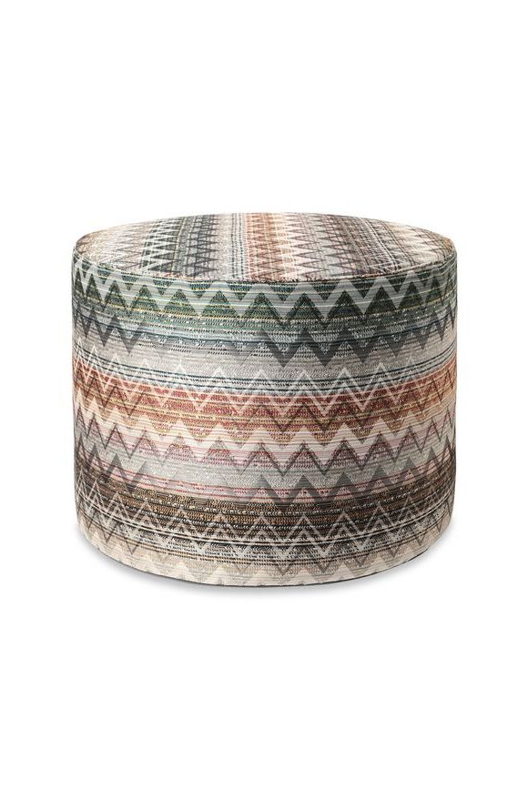 Missonihome For Popular Blue And Beige Ombre Cylinder Pouf Ottomans (View 2 of 10)