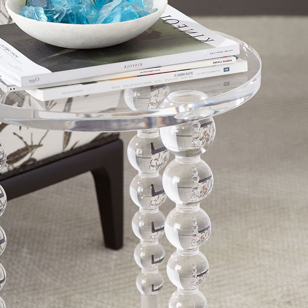Modern Acrylic End Table Clear Round Side Table Intended For Recent Gold And Clear Acrylic Side Tables (View 5 of 10)