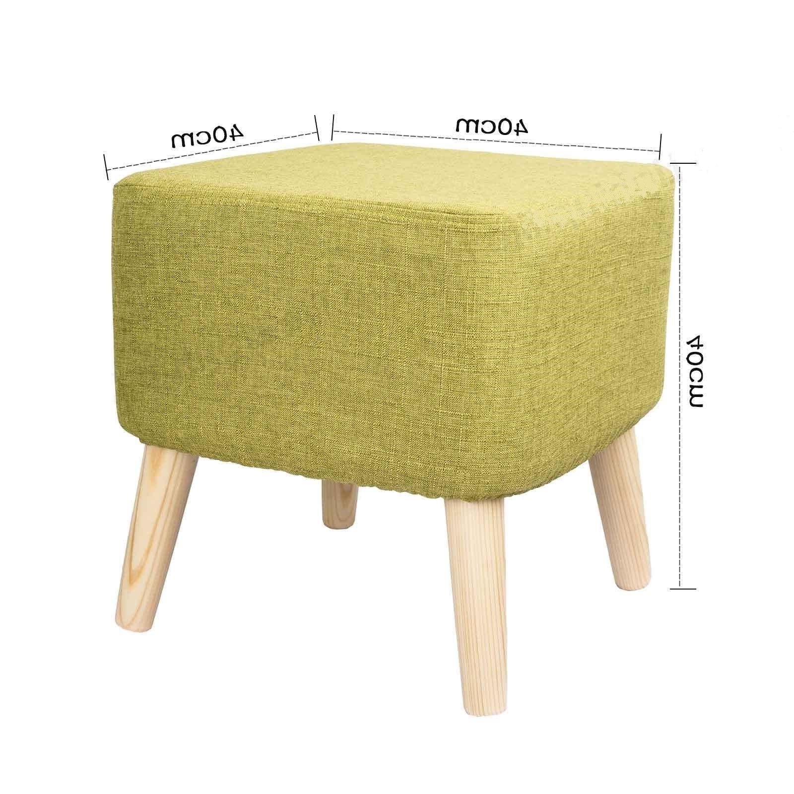 Modern Coloured Upholstered Footstool Ottoman Pouffe Stool Wooden 4 With Recent Wooden Legs Ottomans (View 9 of 10)