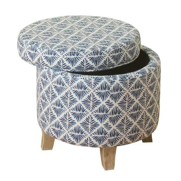 Modern Gibson White Small Round Ottomans For Well Known Carson Carrington Hnifsdalur Round Storage Ottoman Flared Wood Leg In (View 2 of 10)