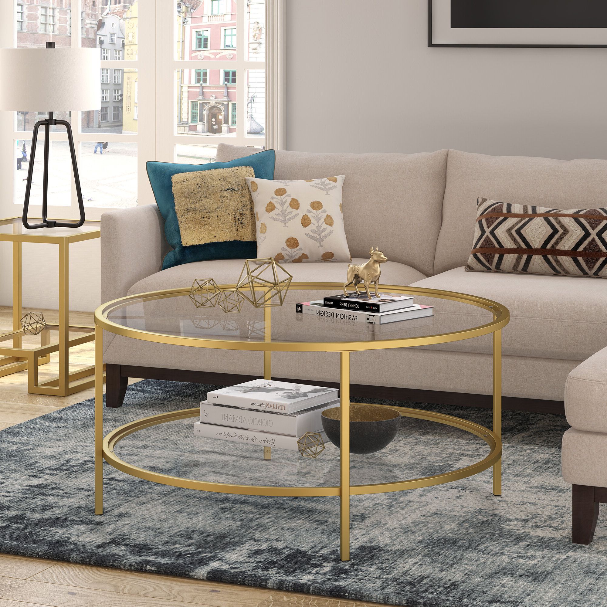 Most Current Gray And Gold Coffee Tables With Regard To Dark Wood And Gold Coffee Table – Sunpan Monaco Coffee Table Dark Grey (View 1 of 10)