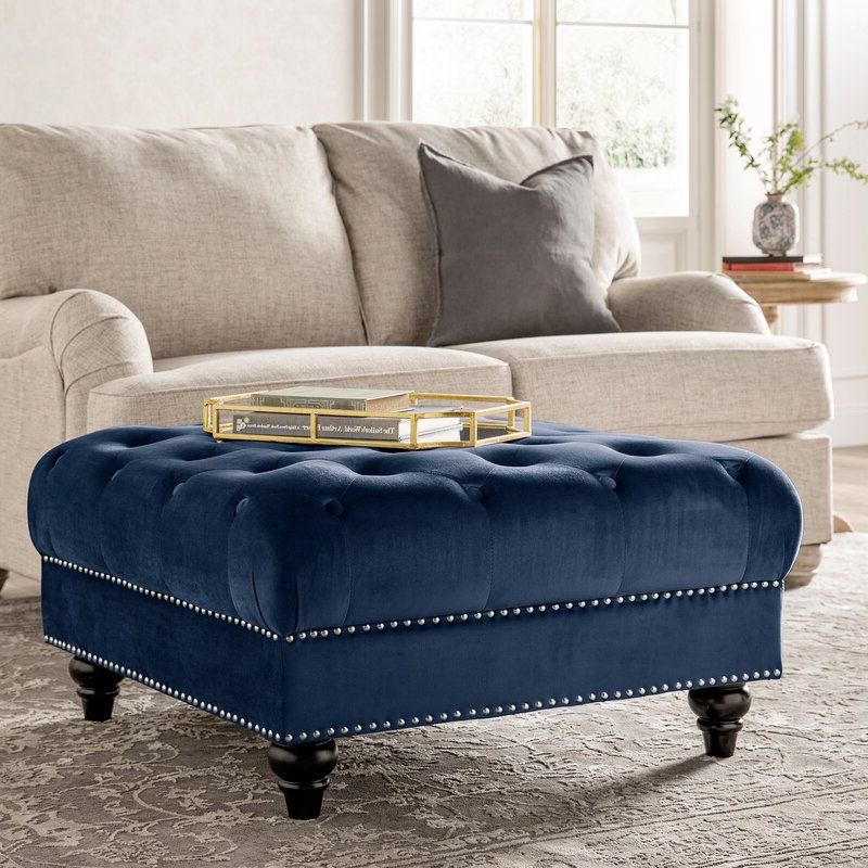 Most Current Gray Tufted Cocktail Ottomans Regarding Kelly Clarkson Home Broughton  (View 5 of 10)