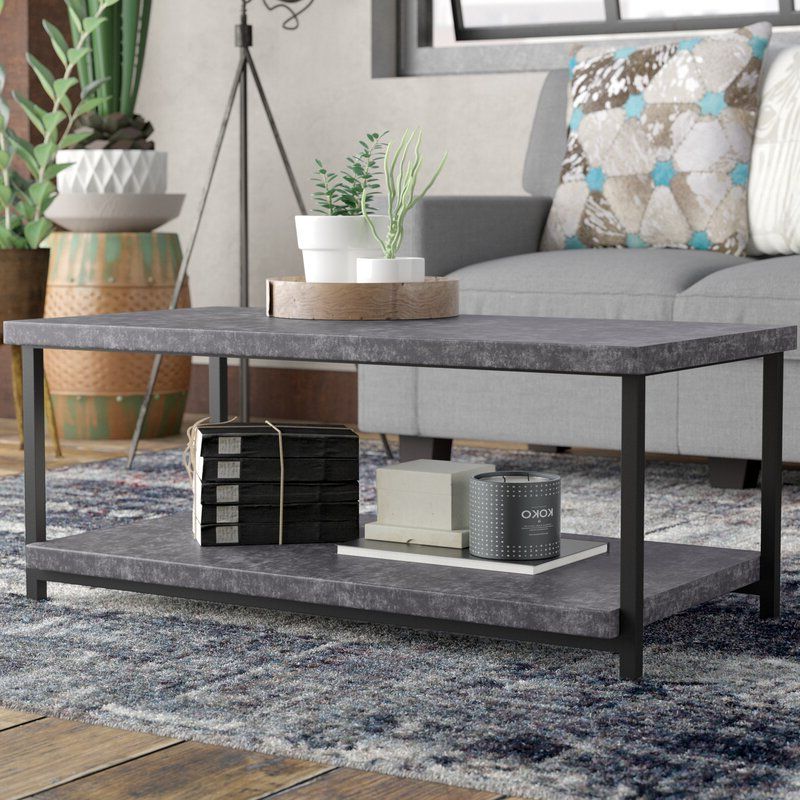 Most Current Modern Rustic Interiors Slate Faux Concrete Coffee Table & Reviews For Modern Concrete Coffee Tables (View 1 of 10)