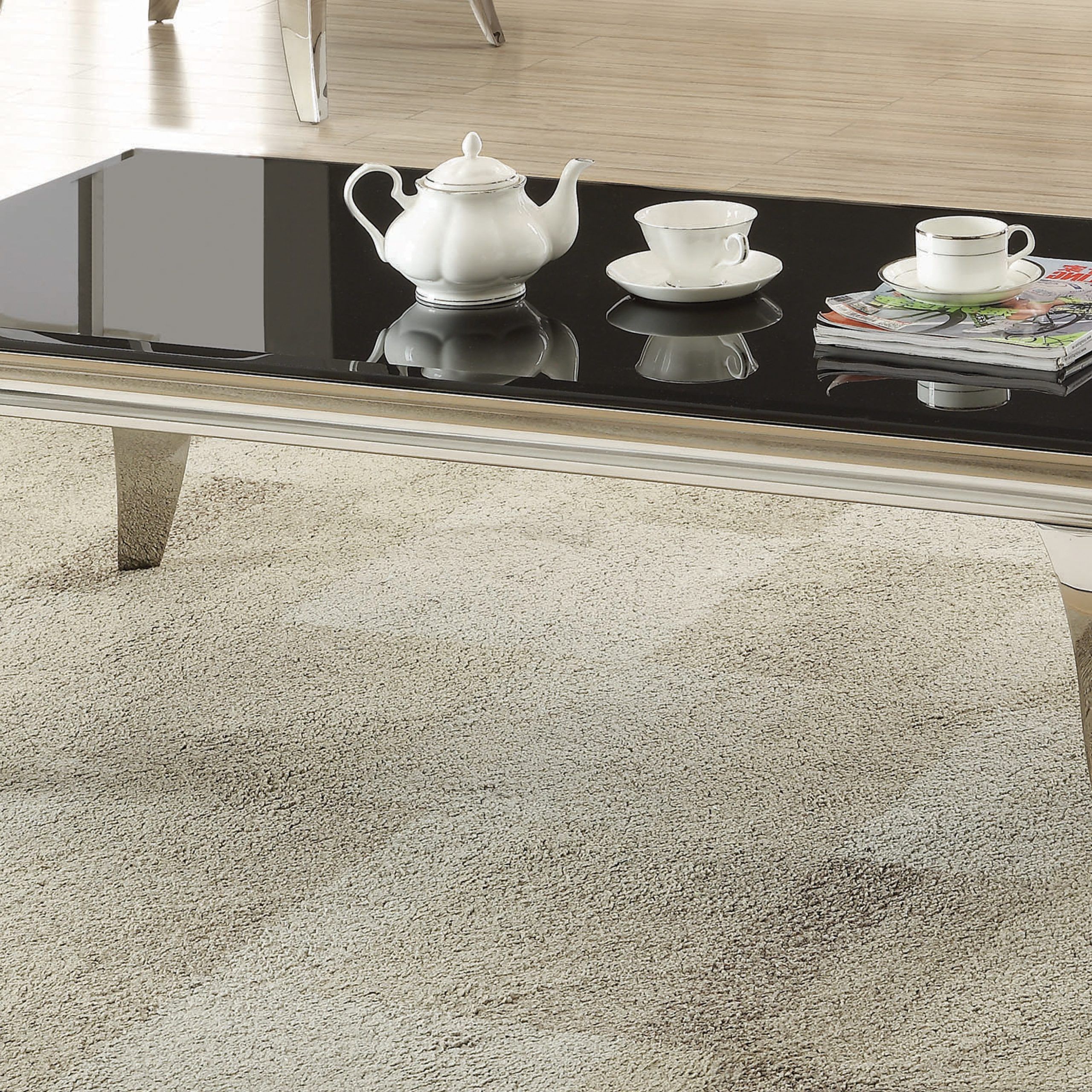Most Current Rectangular Coffee Table Chrome And Black – Coaster Fine Fur With Regard To Chrome And Glass Rectangular Coffee Tables (View 7 of 10)