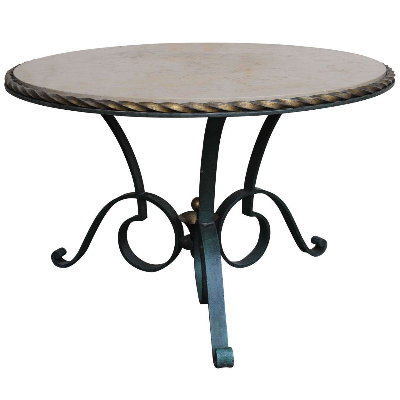 Most Current Round Wrought Iron Coffee Tablerobert Merceris At 1stdibs Intended For Oval Corn Straw Rope Coffee Tables (View 10 of 10)