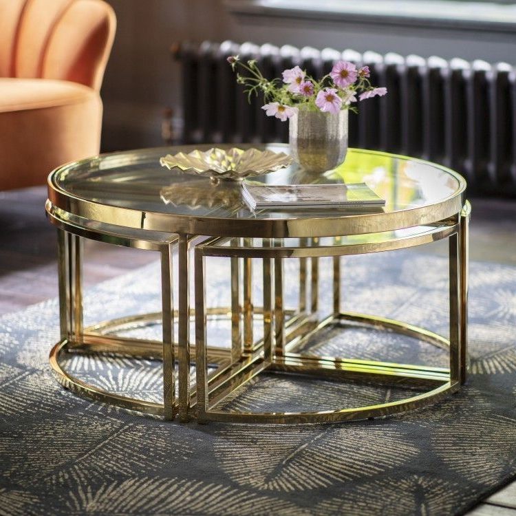 Most Current Silver And Gold Glass Coffee Table – Plaza Gold Contemporary Clear Throughout Gold Coffee Tables (View 9 of 10)