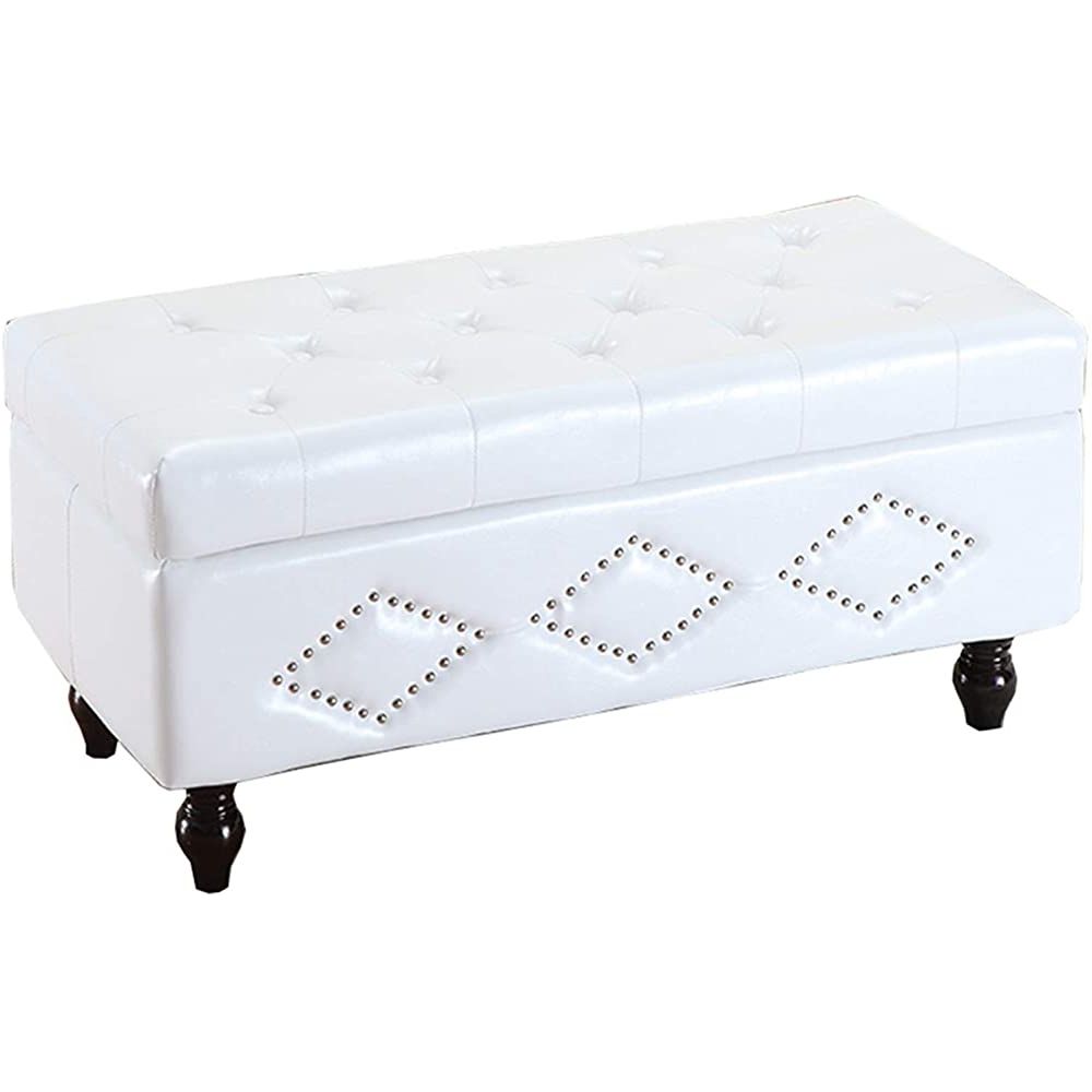 Most Popular Amazon: Whoja Ottoman Footstool Rectangular Sofa Bench Pu Cushion Inside White Solid Cylinder Pouf Ottomans (View 2 of 10)