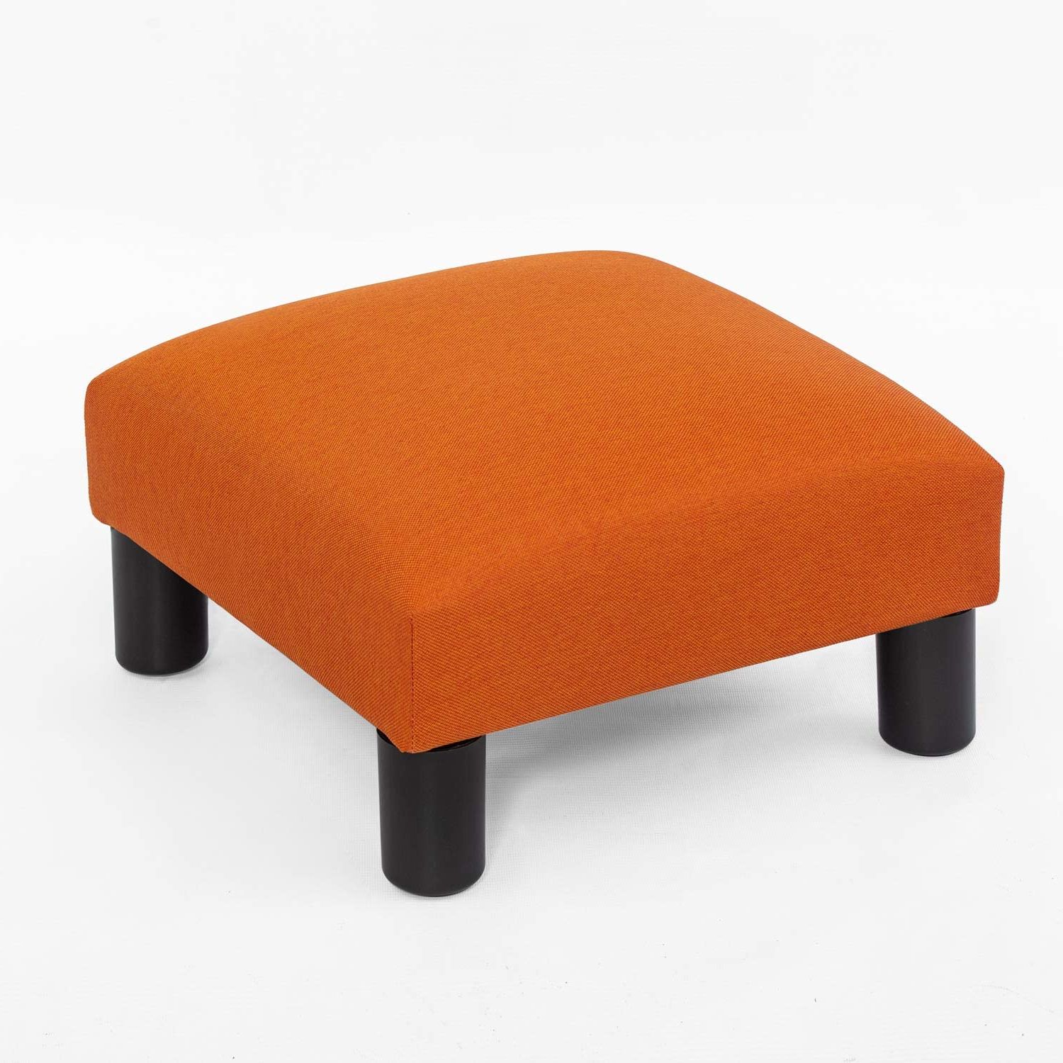 Most Popular Gray And Cream Geometric Cuboid Pouf Ottomans In Best Ottoman Foot Stool Orange – Your House (View 4 of 10)