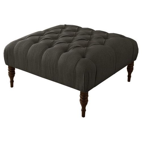 Most Popular Hannah Tufted Cocktail Ottoman In Linen Charcoal (View 8 of 10)