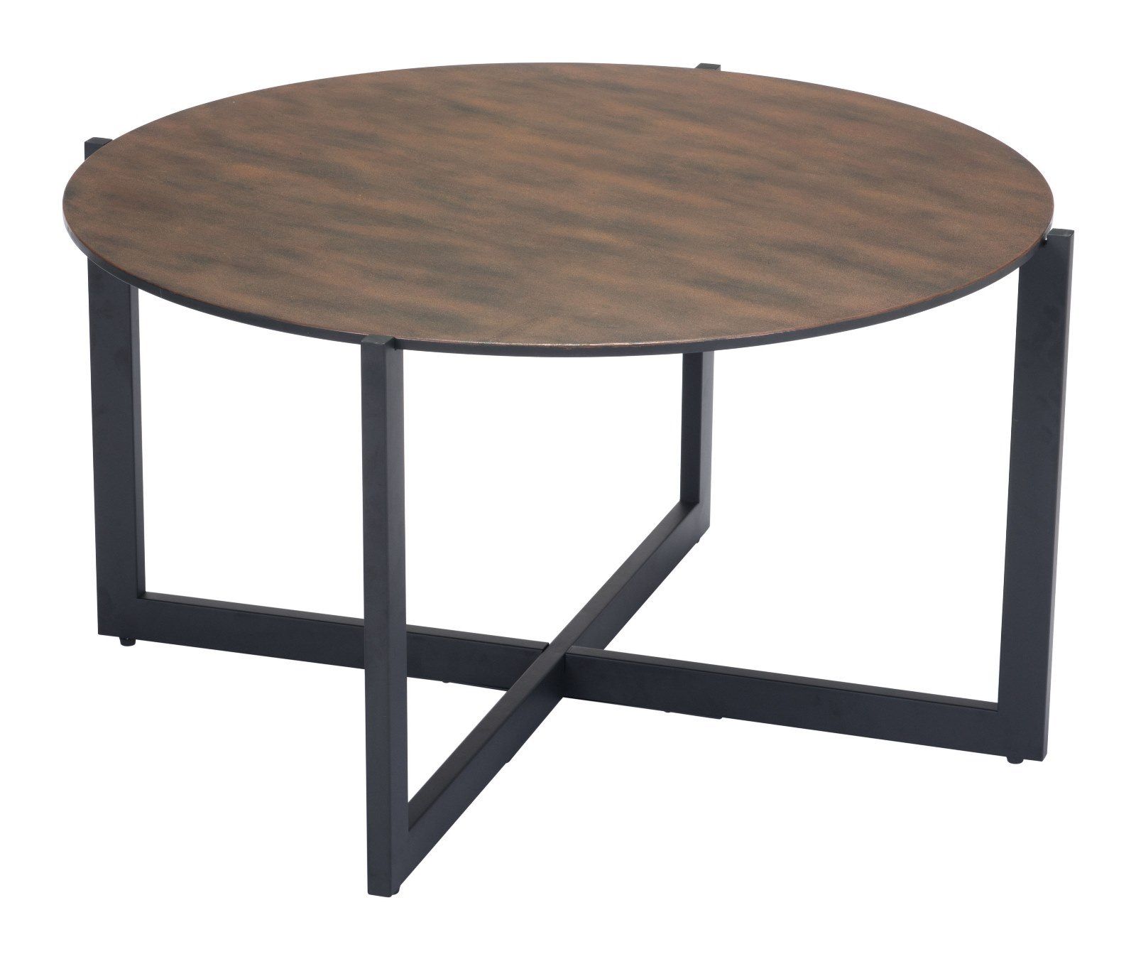 Most Popular Matte Black Coffee Tables For Industrial Country Farm House Round Coffee Table, Rustic Matte Black (View 3 of 10)
