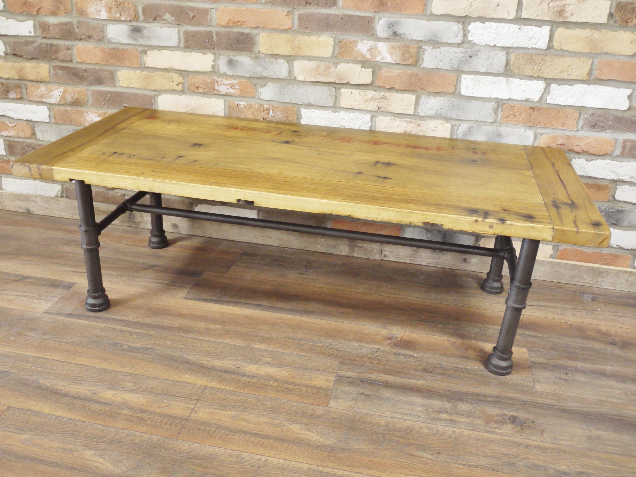 Most Popular Oak Wood And Metal Legs Coffee Tables Throughout Industrial Metal Leg Coffee Table Wooden Top (View 2 of 10)