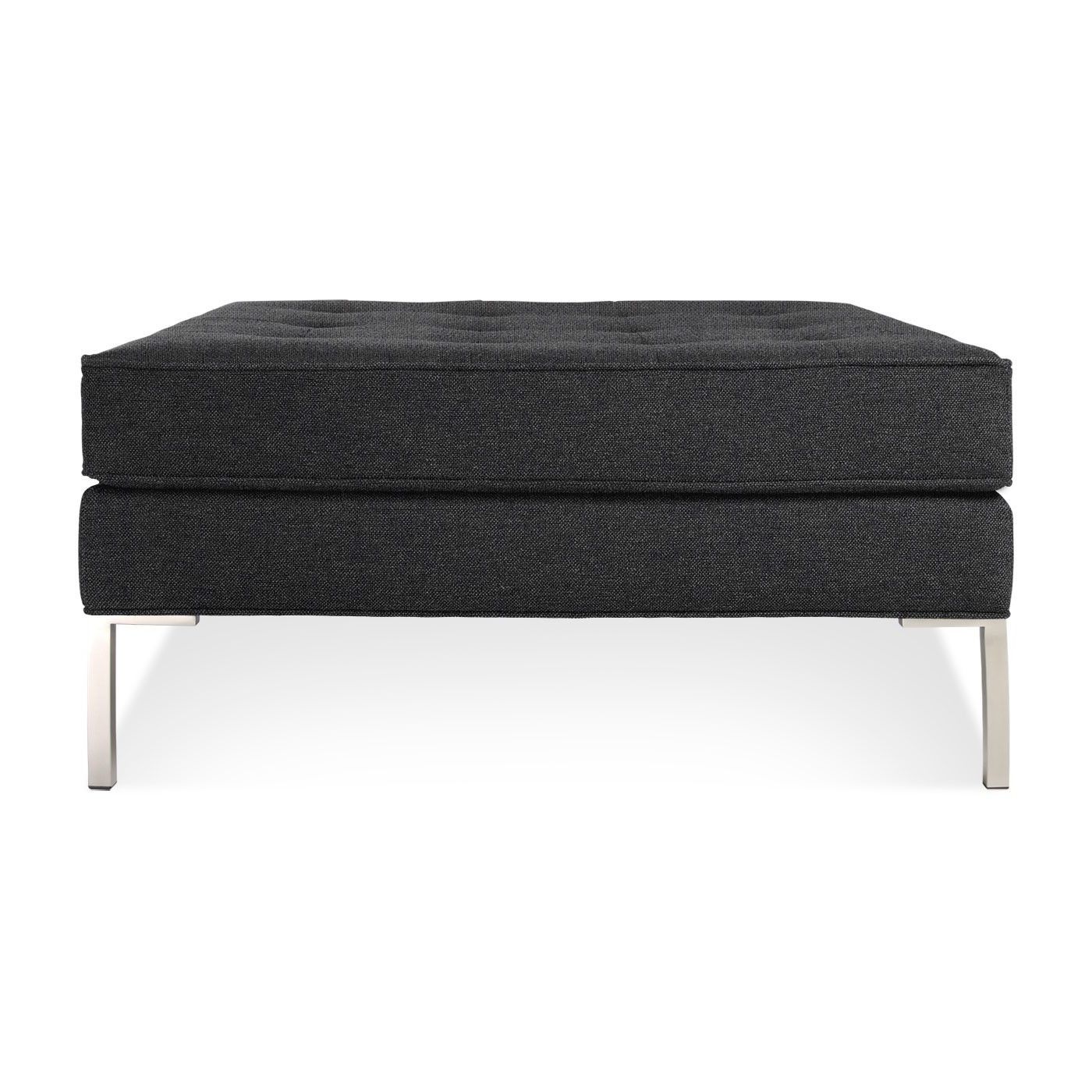 Most Popular Paramount Large Square Modern Ottoman Lead Front  (View 9 of 10)
