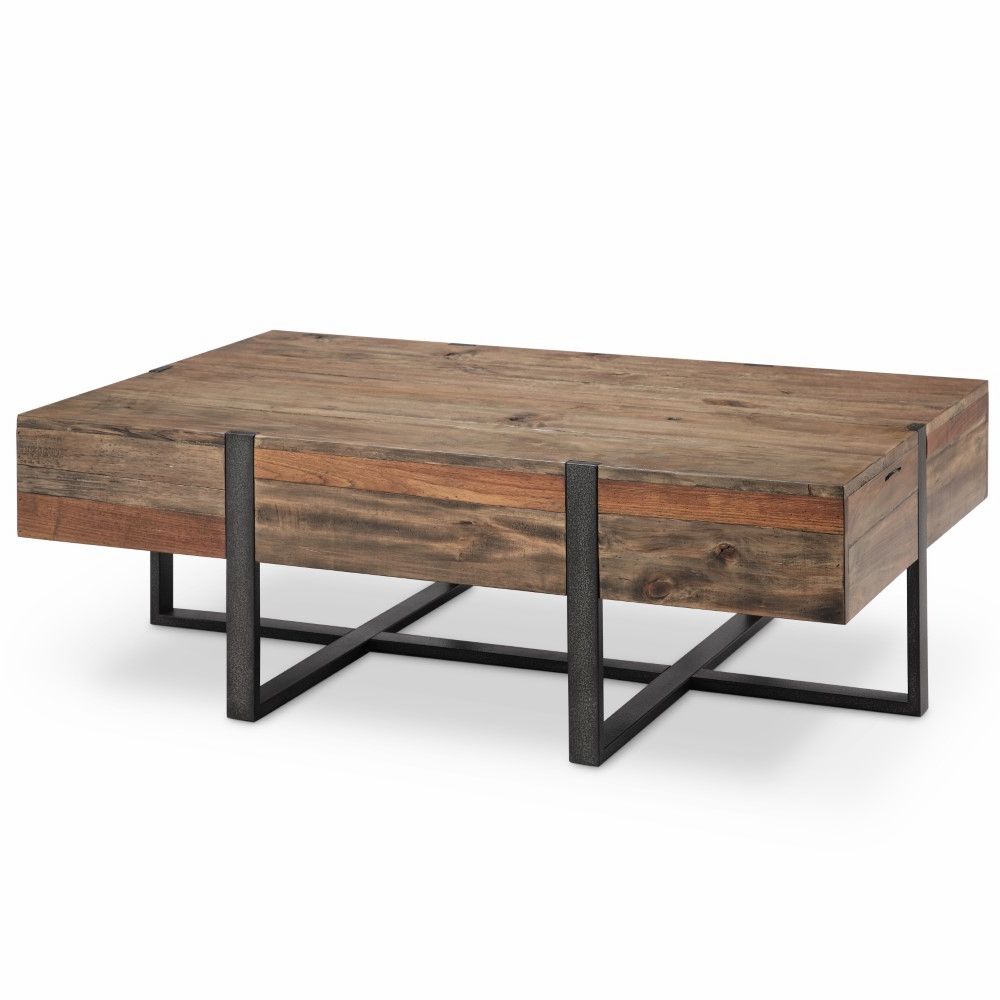 Most Popular Reclaimed Wood Coffee Tables Within Magnussen – Prescott Modern Reclaimed Wood Rectangular Coffee Table In (View 6 of 10)
