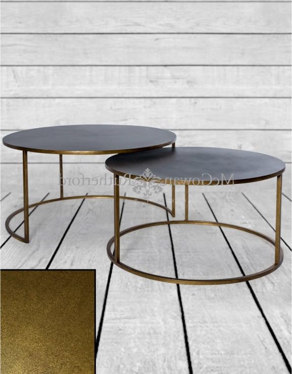 Most Recent Nest Of 2 Antique Gold/bronze Metal Coffee Tables Pertaining To Antique Gold Nesting Coffee Tables (View 7 of 10)