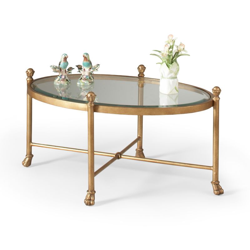 Most Recently Released Antique Cocktail Tables For 380087 Chelsea House Metal/glass Antique Gold Gordon Oval Cocktail Table (View 2 of 10)