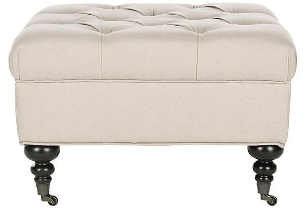 Most Recently Released Bates Tufted Ottoman, Cream On Onekingslane (View 6 of 10)