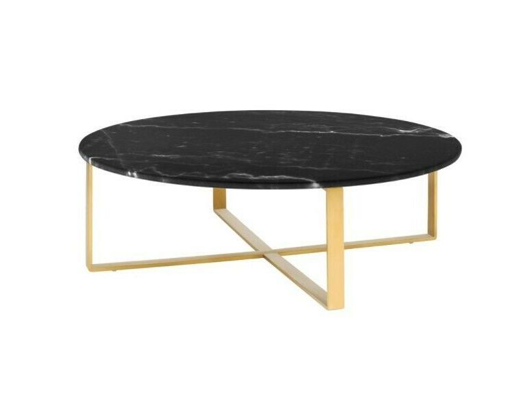 Most Recently Released Black Marble Coffee Table With Brushed Gold Base From Nuevo "the Rosa In Square Black And Brushed Gold Coffee Tables (View 3 of 10)
