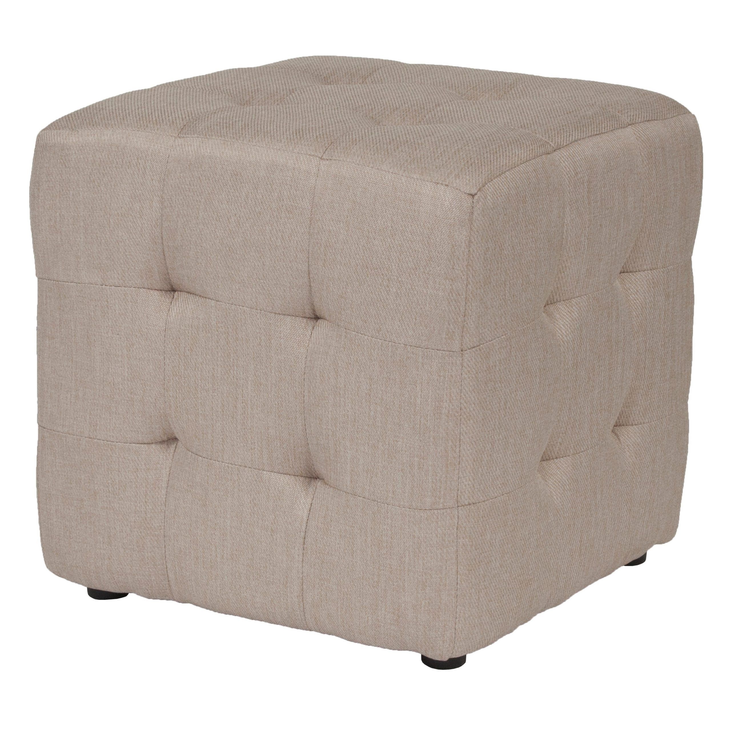 Most Recently Released Bsd National Supplies Ogden Beige Fabric Tufted Upholstered Cube For Gray Fabric Tufted Oval Ottomans (View 7 of 10)