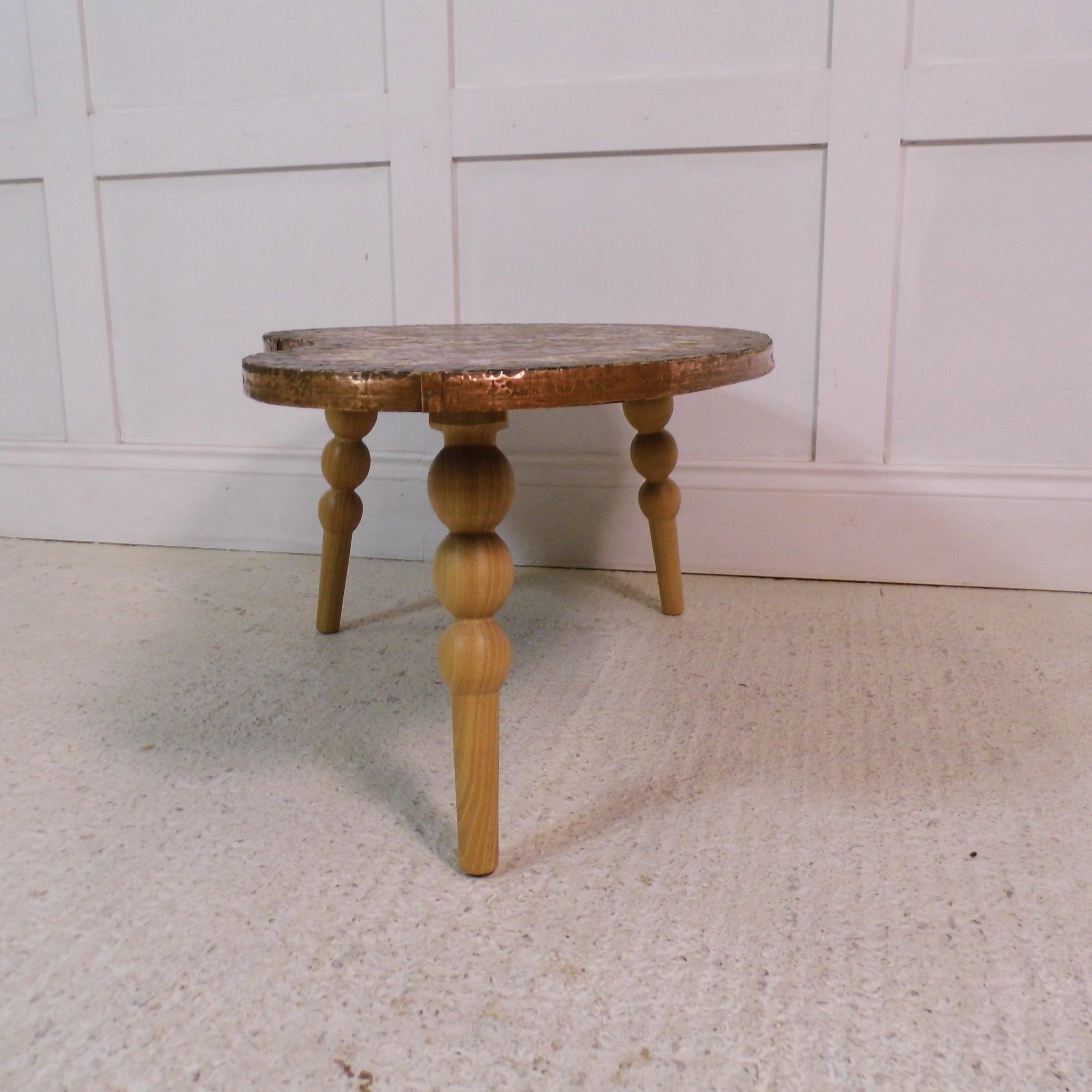 Most Recently Released Coffee Tables With Tripod Legs Throughout Vintage Retro Mid Century Mosaic Art Artist Designed Kidney Tripod (View 3 of 10)