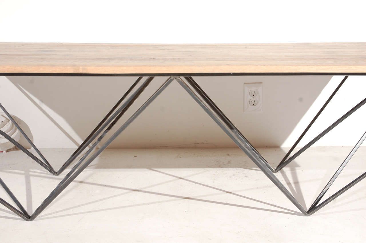 Most Recently Released Geometric White Coffee Tables With Geometric Metal And Wood Coffee Table At 1stdibs (View 7 of 10)