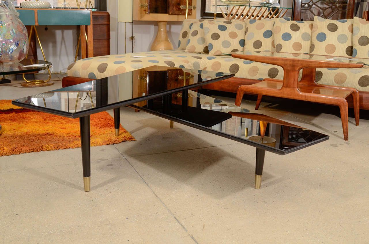 Most Recently Released Mid Century Black Mirrored Multi Directional Cocktail Table At 1stdibs Pertaining To Caviar Black Cocktail Tables (View 9 of 10)