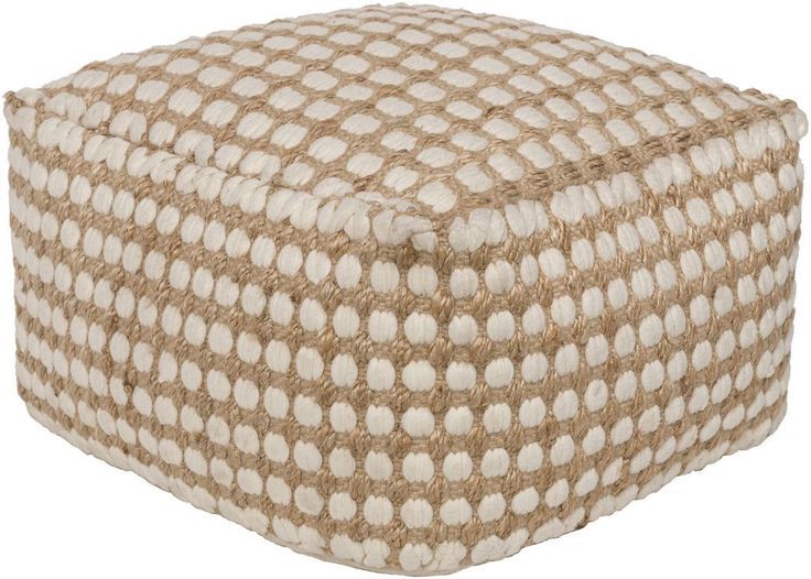 Most Recently Released Oak Cove Cube White/khaki Pouf (View 5 of 10)