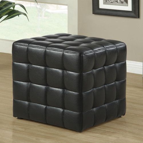 Most Up To Date Black And Ivory Solid Cube Pouf Ottomans With Hendrix  (View 7 of 10)