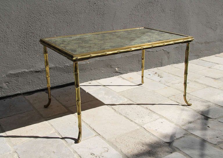 Most Up To Date Bronze Metal Rectangular Coffee Tables Throughout Maison Jansen Bronze And Églomisé Coffee Table At 1stdibs (View 6 of 10)
