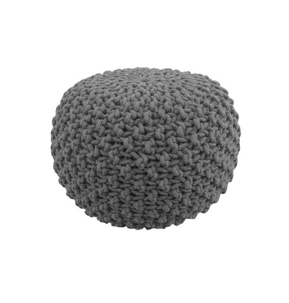Most Up To Date Charcoal And Light Gray Cotton Pouf Ottomans For Handmade Knitted Pouf Grey Charcoal Hand Knit Poufgfurn (View 9 of 10)