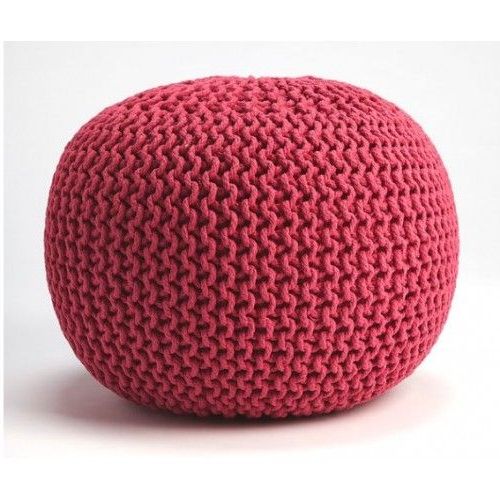 Most Up To Date Dark Red And Cream Woven Pouf Ottomans Throughout Jute Woven Hot Pink Round Ottoman Pouf (View 1 of 10)