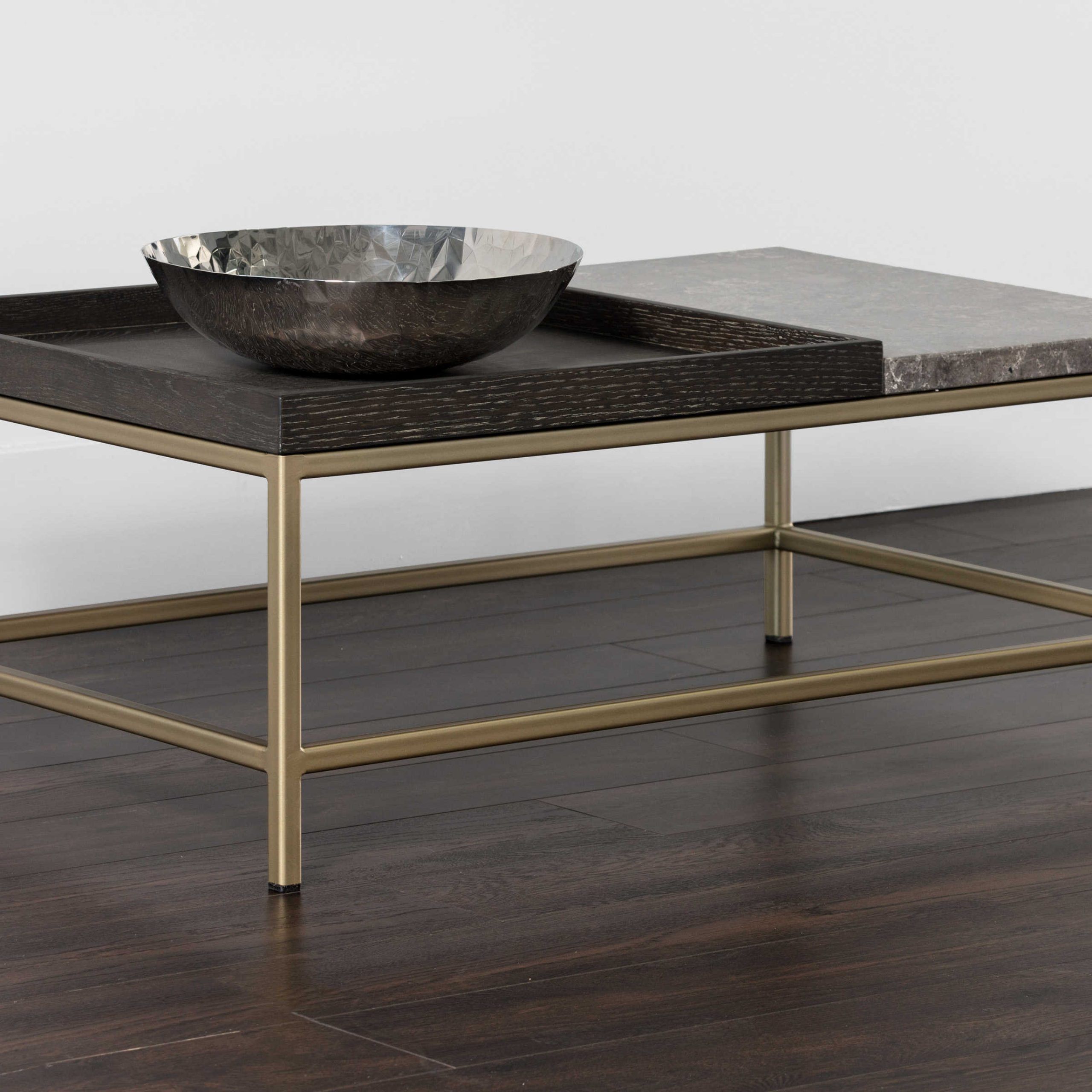 Most Up To Date Gray And Gold Coffee Tables Regarding Sunpan Modern Home Artezia Grey / Gold 39'' Wide Rectangular Coffee (View 6 of 10)