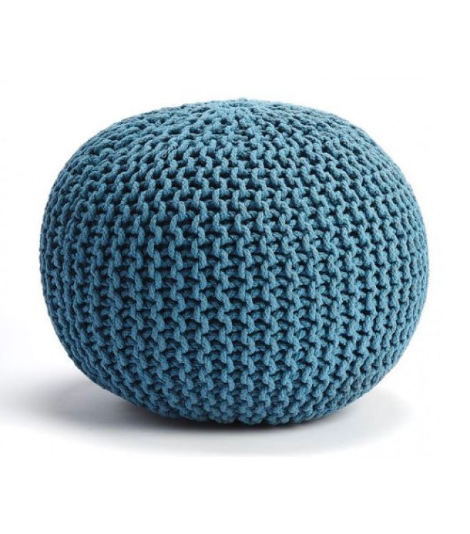 Most Up To Date Jute Woven Aqua Blue Round Ottoman Pouf In Textured Aqua Round Pouf Ottomans (View 1 of 10)