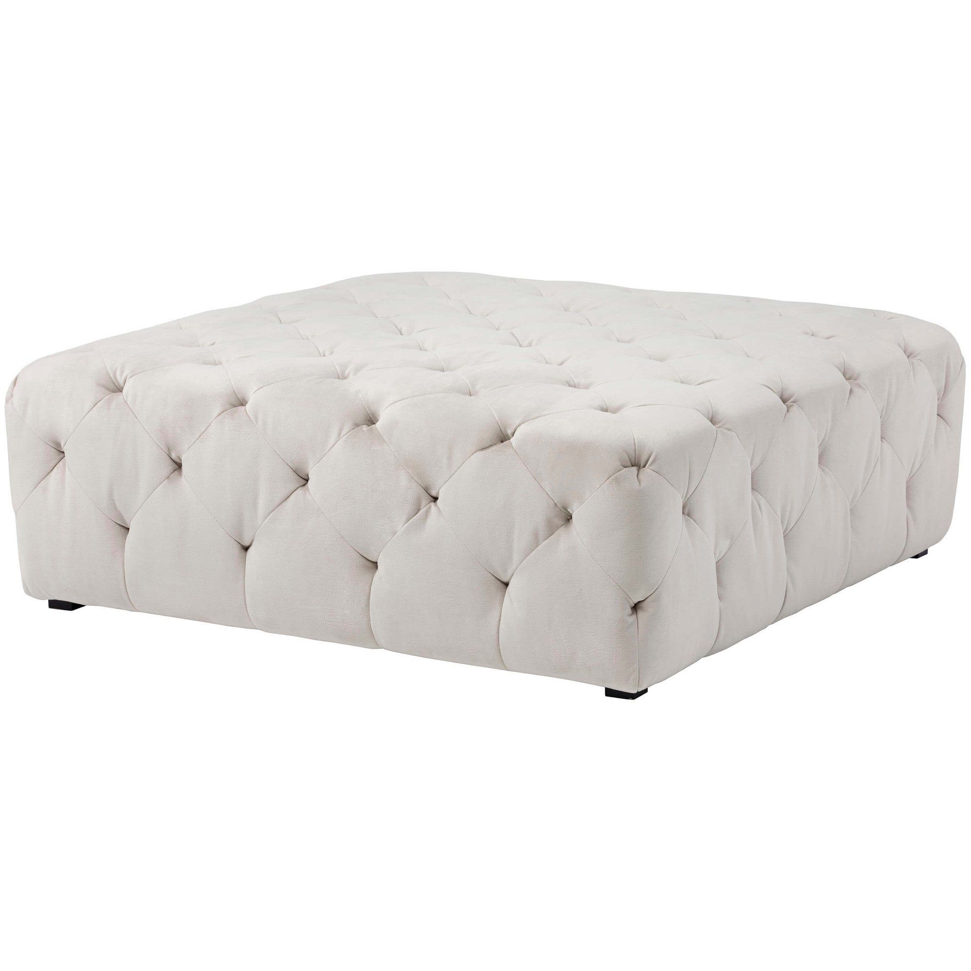 Most Up To Date Millie Tufted Ottoman, Champagne In  (View 8 of 10)