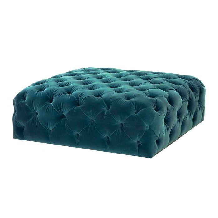 Most Up To Date Royal Blue Tufted Cocktail Ottomans For Belle Fierté Tufted Velvet Cocktail Ottoman (View 9 of 10)