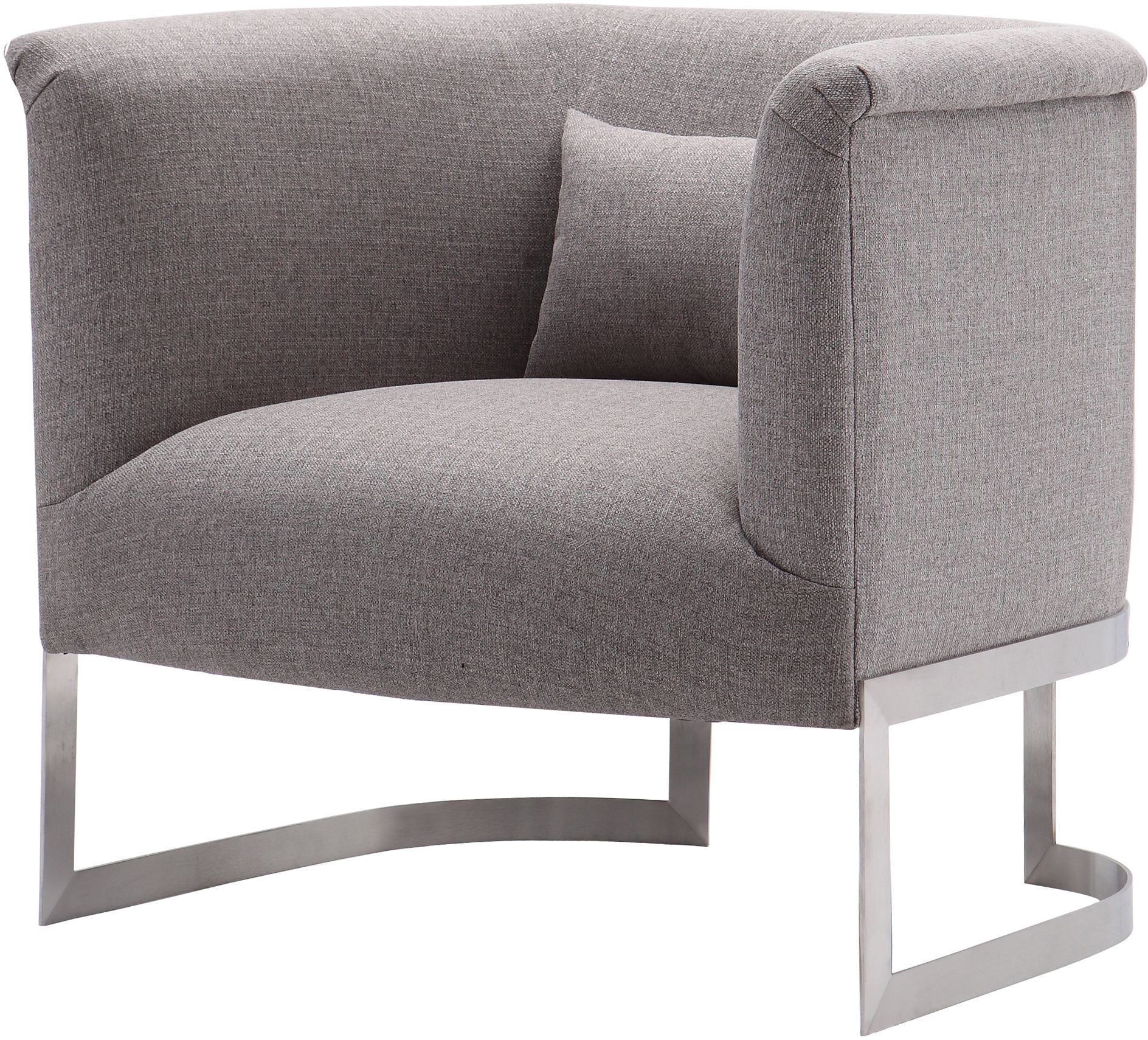 Most Up To Date Satin Gray Wood Accent Stools Within Elite Grey Fabric Accent Chair From Armen Living (View 4 of 10)